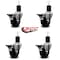 Service Caster 3.5'' Phenolic Swivel 1-3/4'' Expanding Stem Caster Set with Brake, 4PK SCC-EX20S3514-PHS-PLB-134-4 - alternate 4